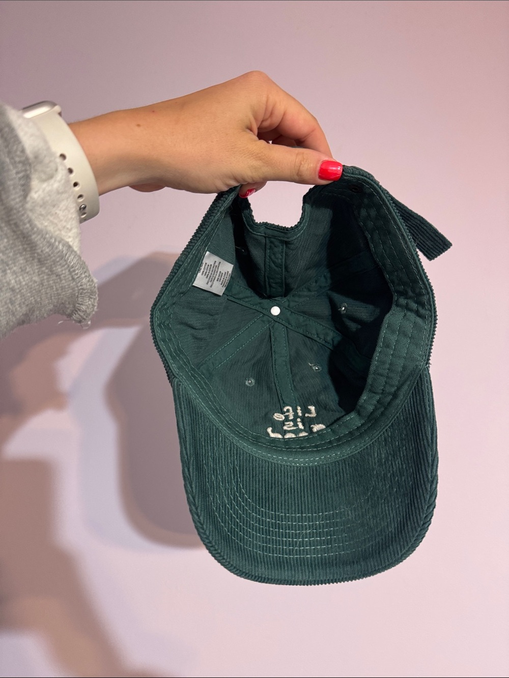 Life Is Good Dark Green Corduroy Baseball Cap - Picture 5 of 6